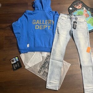 Blue Gallery Dept Hoodie and Light Wash Jeans